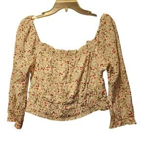 Lyn Burches floral peasant top size medium